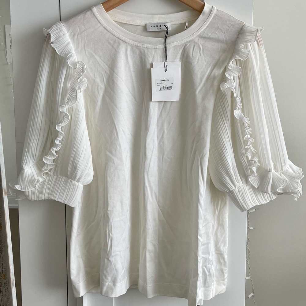 sandro white top size 36 new